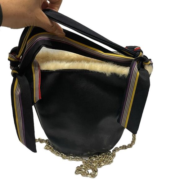 Zara Faux Leather Shearling Chain Purse - Picture 2 of 11